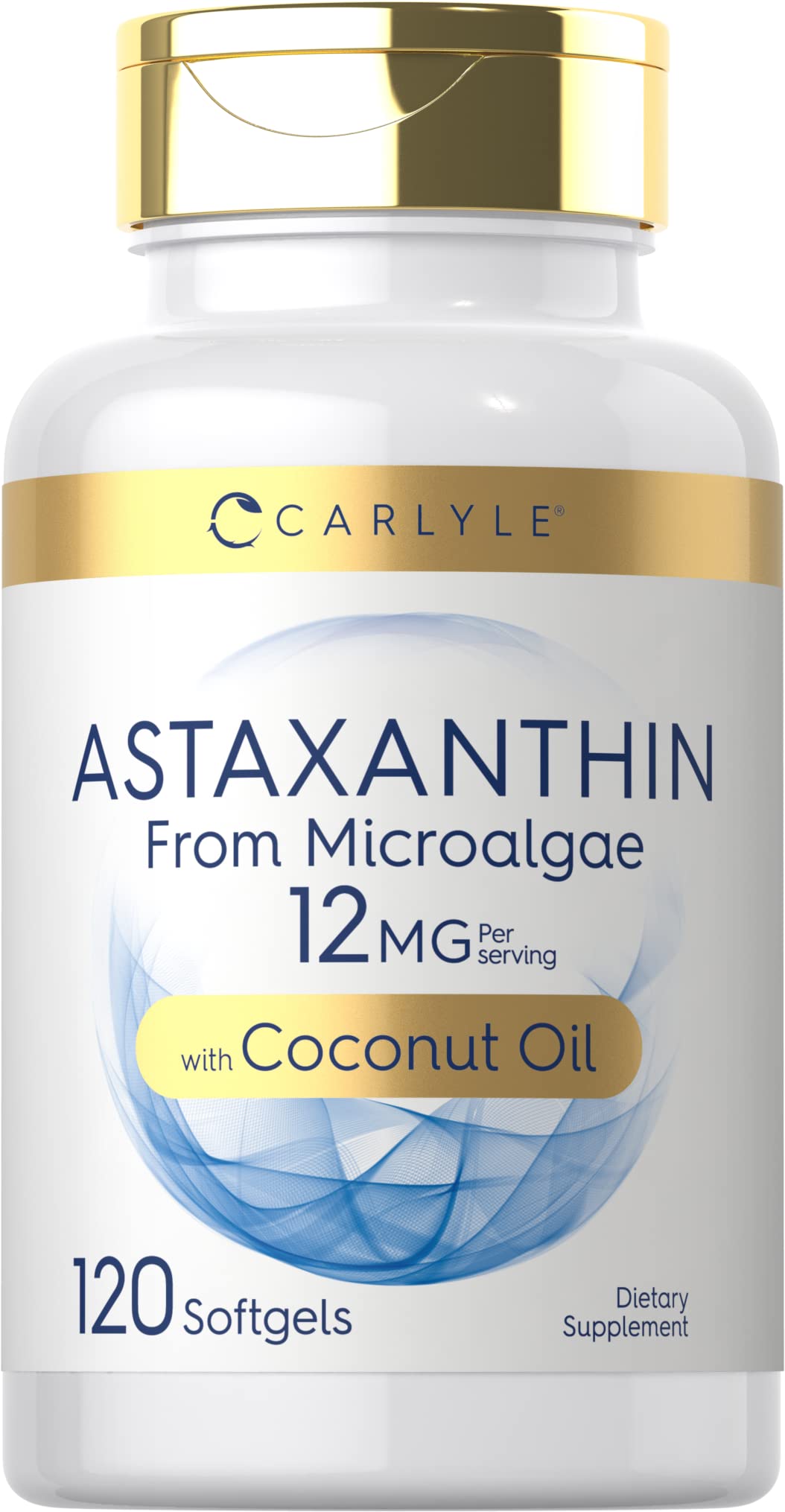 Carlyle Astaxanthin 12mg - 120 Softgels | Microalgae, Coconut Oil | Non-GMO & Gluten Free