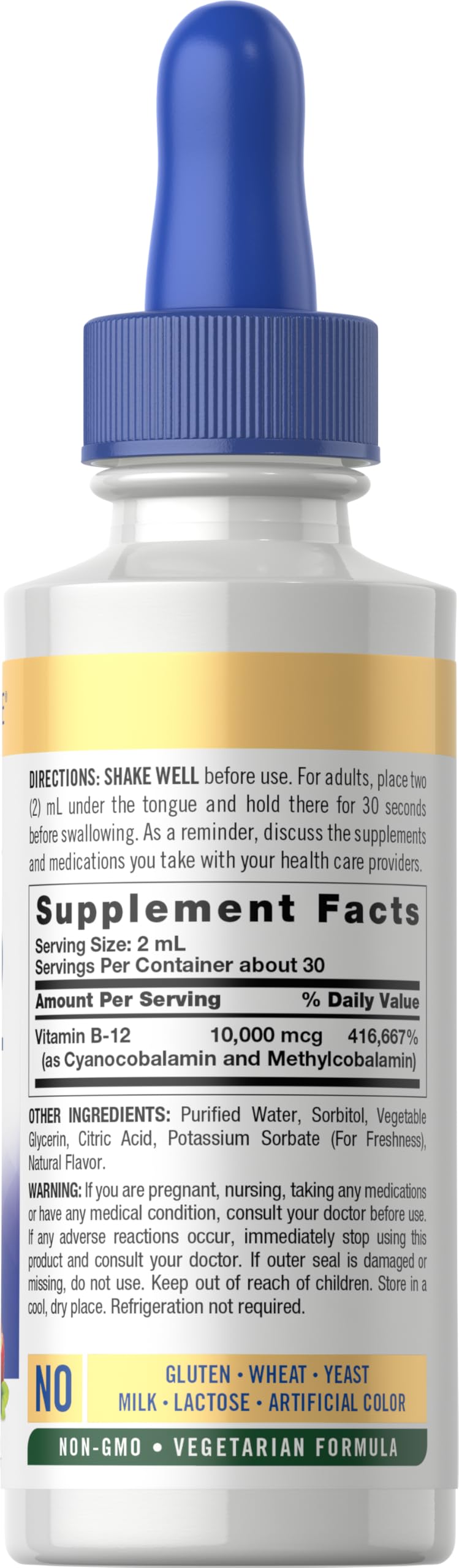 Carlyle Vitamin B12 Sublingual Liquid Drops 10,000 mcg - 2 fl oz | Vegetarian, Non-GMO, Gluten Free (Pack of 2)
