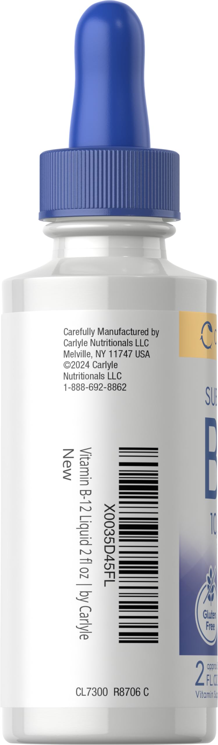 Carlyle Vitamin B12 Sublingual Liquid Drops 10,000 mcg - 2 fl oz | Vegetarian, Non-GMO, Gluten Free (Pack of 2)