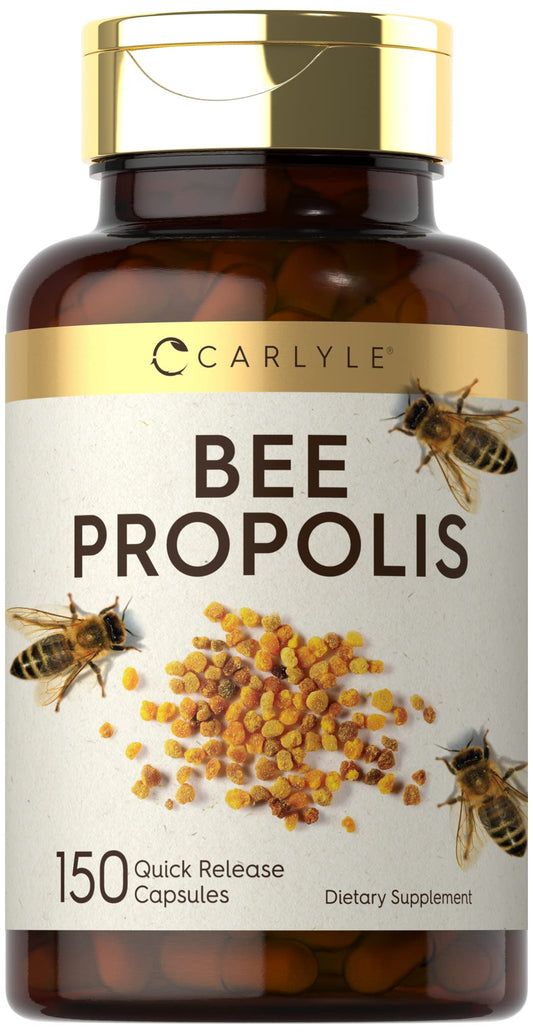 Carlyle Bee Propolis Capsules 600mg | 150 Count | Non-GMO, Gluten Free | Extract Supplement BritishVita | Premium UK Vitamins & Wellness Supplements