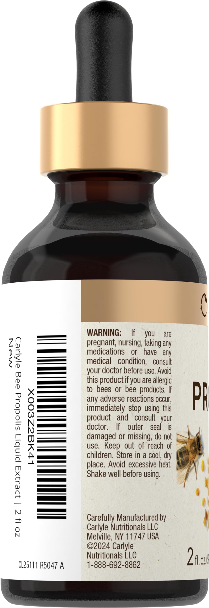 Carlyle Bee Propolis Tincture Drops | 2 Fl Oz | Liquid Extract | Non-GMO, Gluten Free Supplement