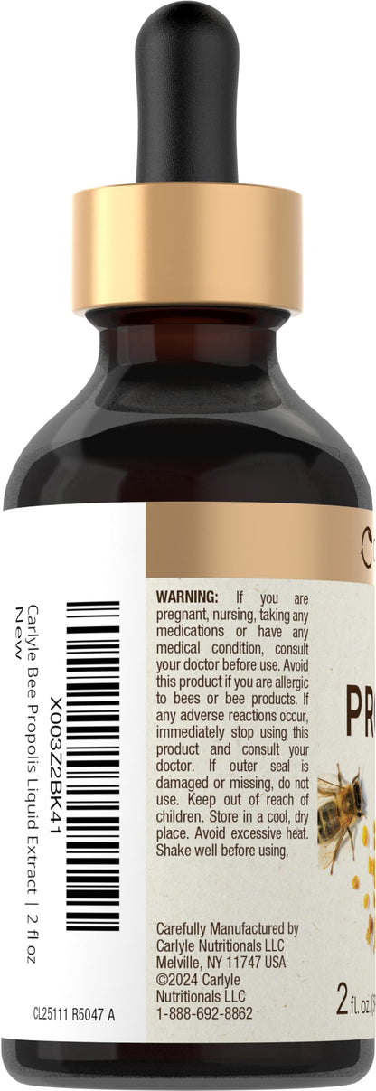 Carlyle Bee Propolis Tincture Drops | 2 Fl Oz | Liquid Extract | Non-GMO, Gluten Free Supplement