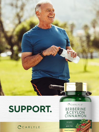 Carlyle Berberine with Ceylon Cinnamon - 2000mg Complex, 60 Capsules | Vegetarian, Non-GMO, Gluten Free