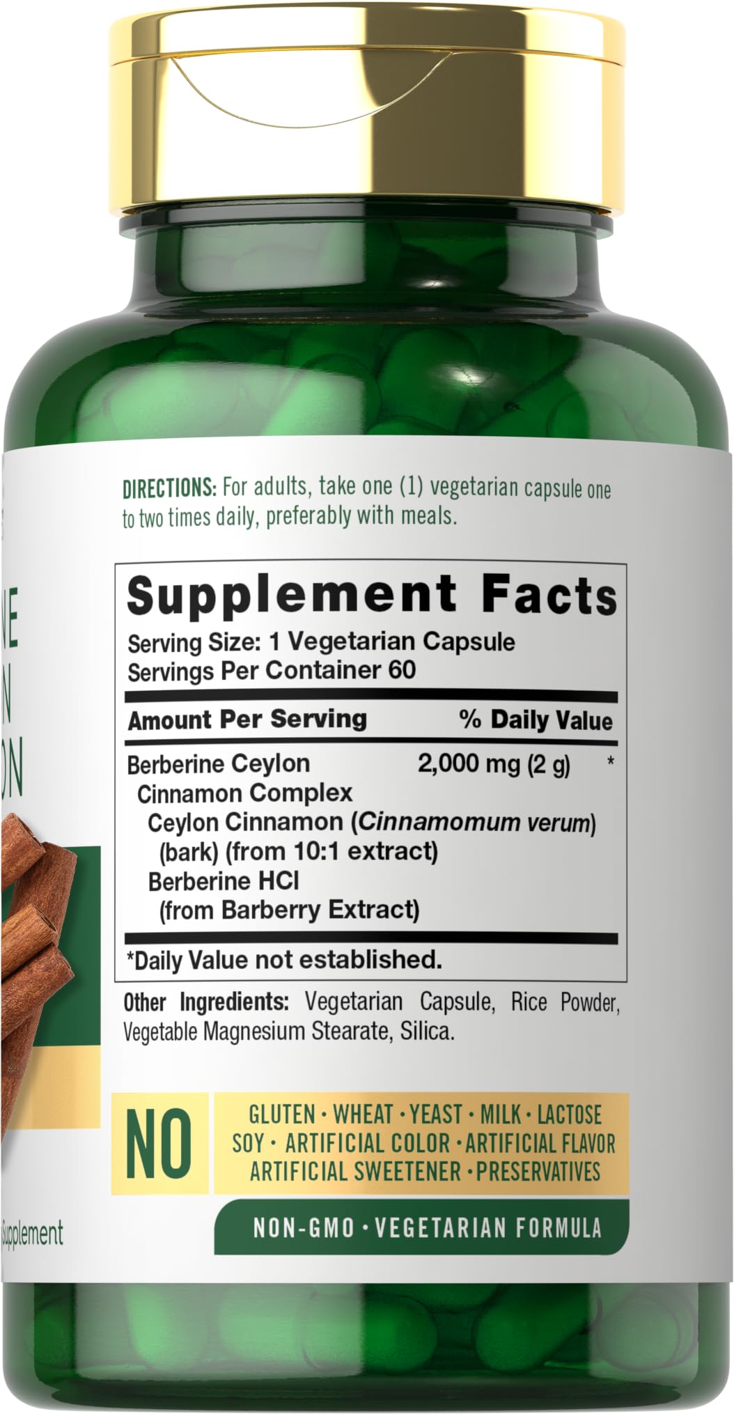 Carlyle Berberine with Ceylon Cinnamon 2000mg | 60 Capsules | Vegetarian, Non-GMO, Gluten Free (Pack of 2)