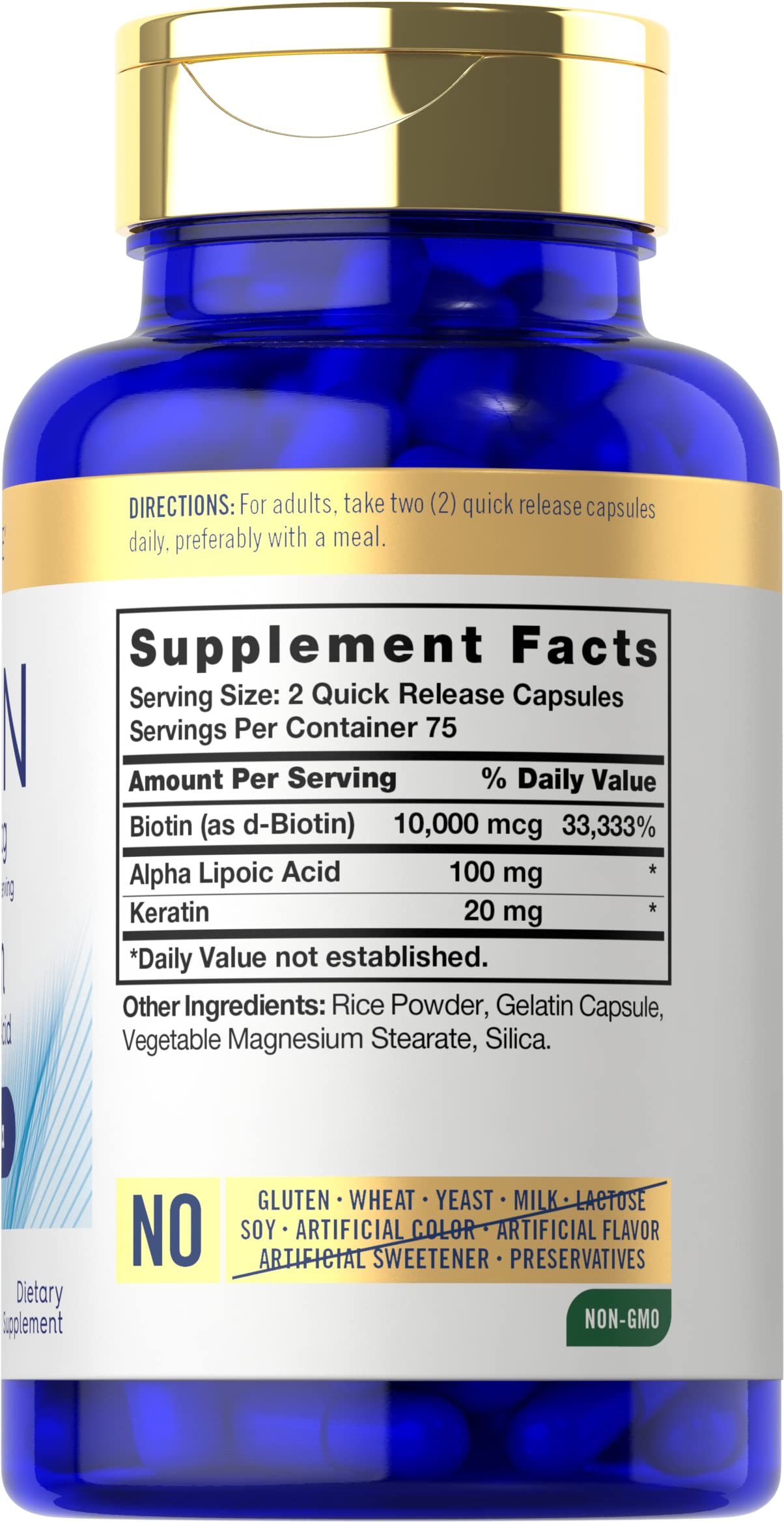 Carlyle Biotin 10000mcg | 150 Caps | Keratin Beauty Formula | Non-GMO
