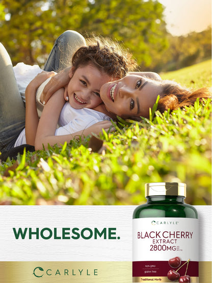 Carlyle Black Cherry Extract Concentrate 2800 mg | 240 Capsules | Non-GMO & Gluten Free Formula | Prunus Serotina Supplement