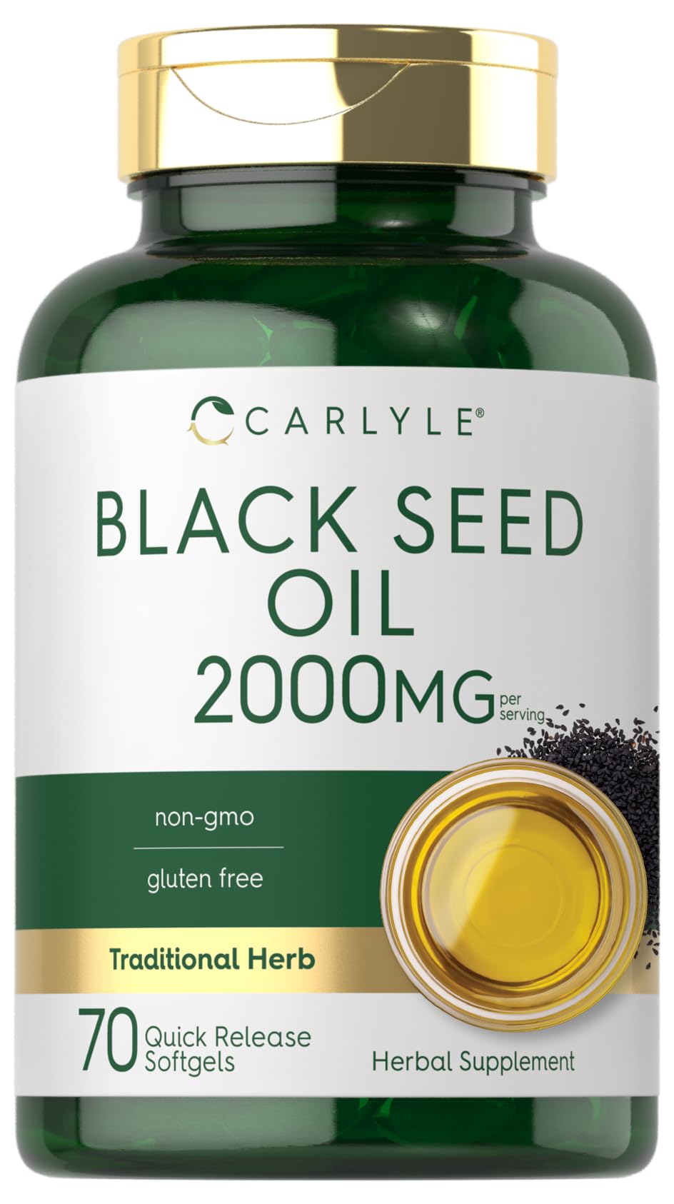 Carlyle Black Seed Oil Softgel Capsules 2000mg | 70 Softgels | Non-GMO & Gluten Free | for Women & Men