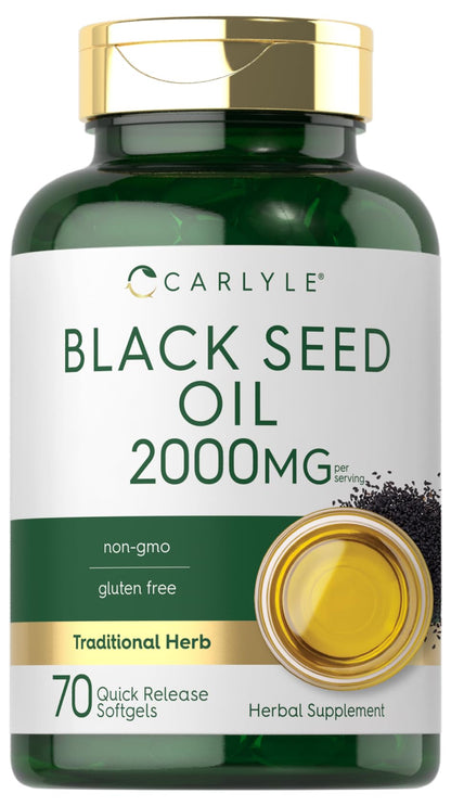 Carlyle Black Seed Oil Softgel Capsules 2000mg | 70 Softgels | Non-GMO & Gluten Free | for Women & Men