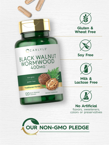 Carlyle Black Walnut Wormwood 120 Capsules | Non-GMO, Gluten Free