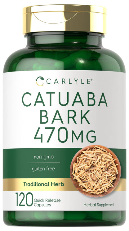 Carlyle Catuaba Bark Extract – 470mg, 120 Capsules | Non-GMO & Gluten Free
