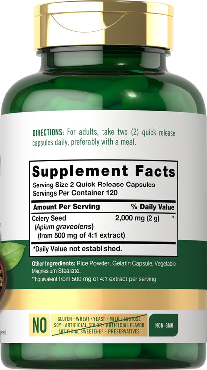 Carlyle Celery Seed Extract Capsules - 2000mg, 240 Count | Non-GMO & Gluten Free