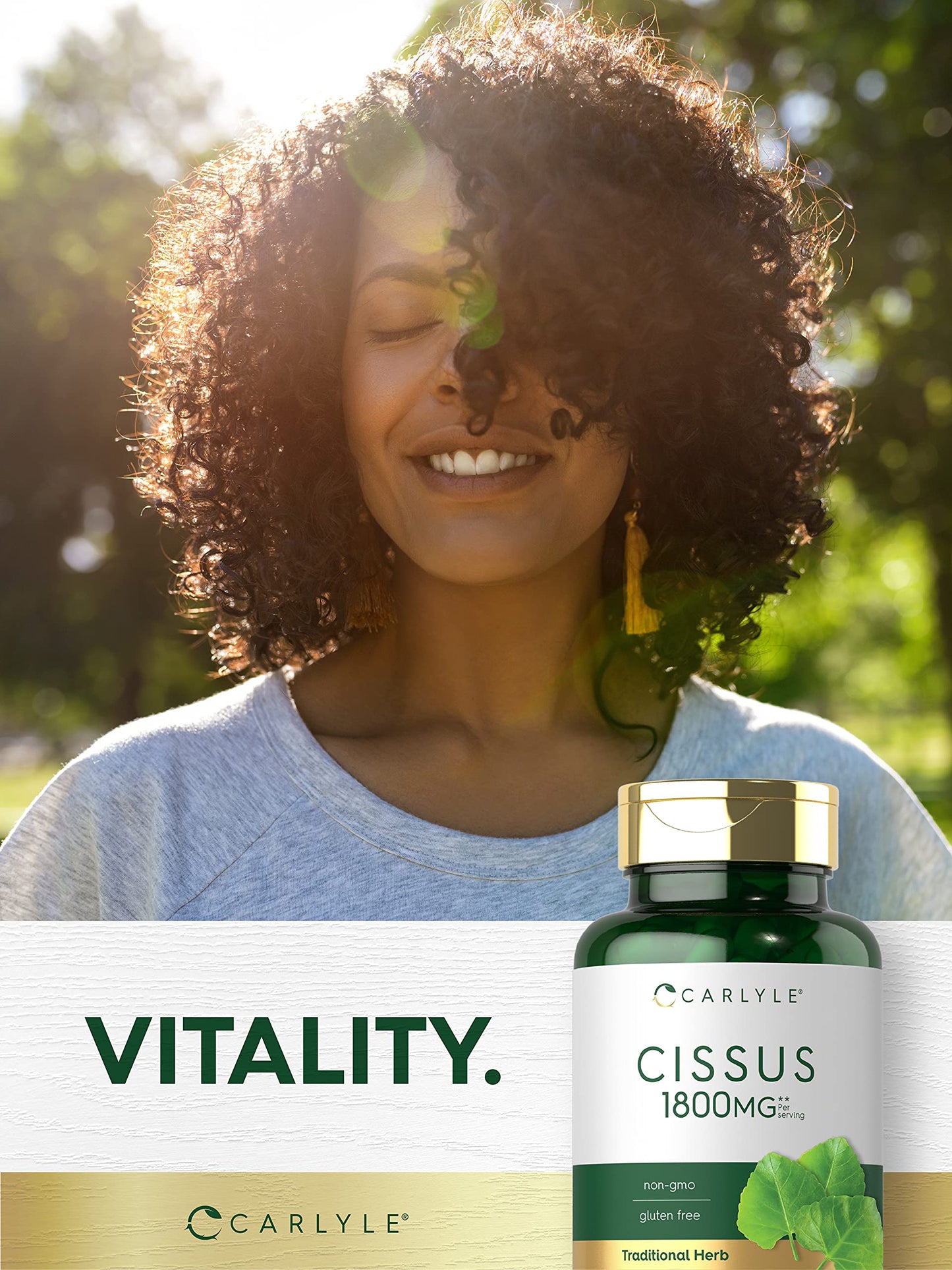 Carlyle Cissus Quadrangularis 1800mg | 200 Capsules | Non-GMO & Gluten Free