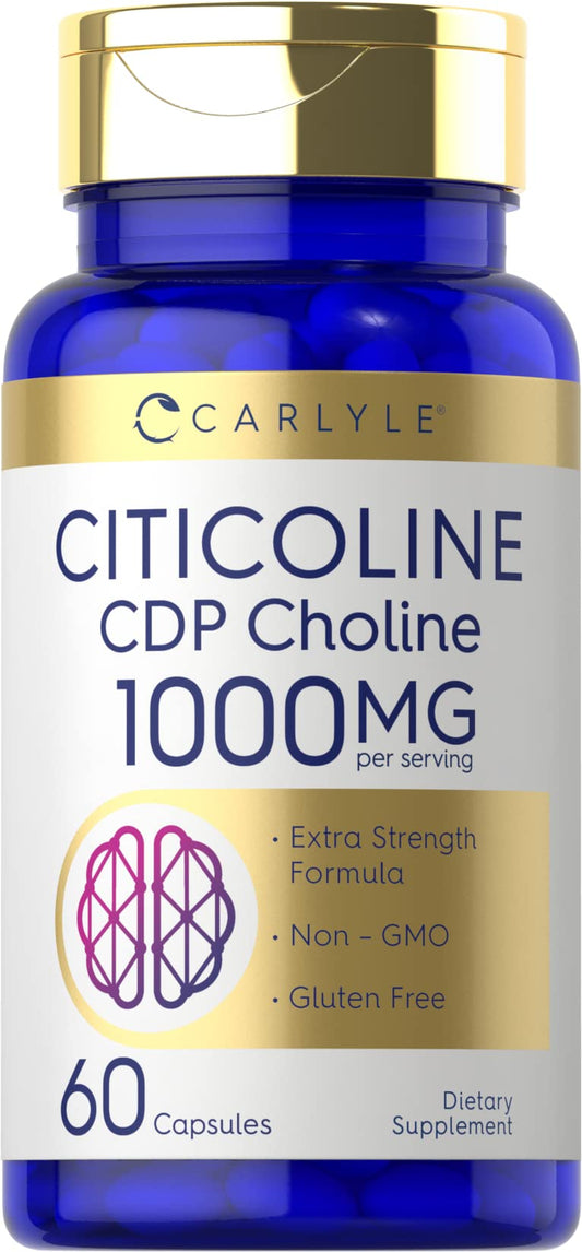 Carlyle Citicoline CDP Choline 1000mg - 60 Capsules | Non-GMO, Gluten Free BritishVita | Premium UK Vitamins & Wellness Supplements