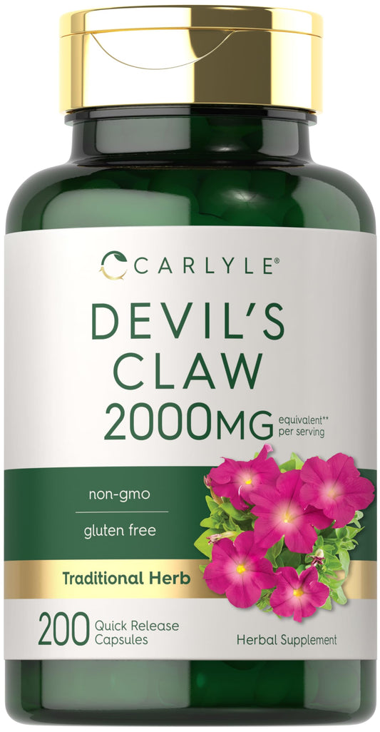 Carlyle Devils Claw 2000 mg | 200 Capsules | Gluten Free & Non-GMO BritishVita | Premium UK Vitamins & Wellness Supplements