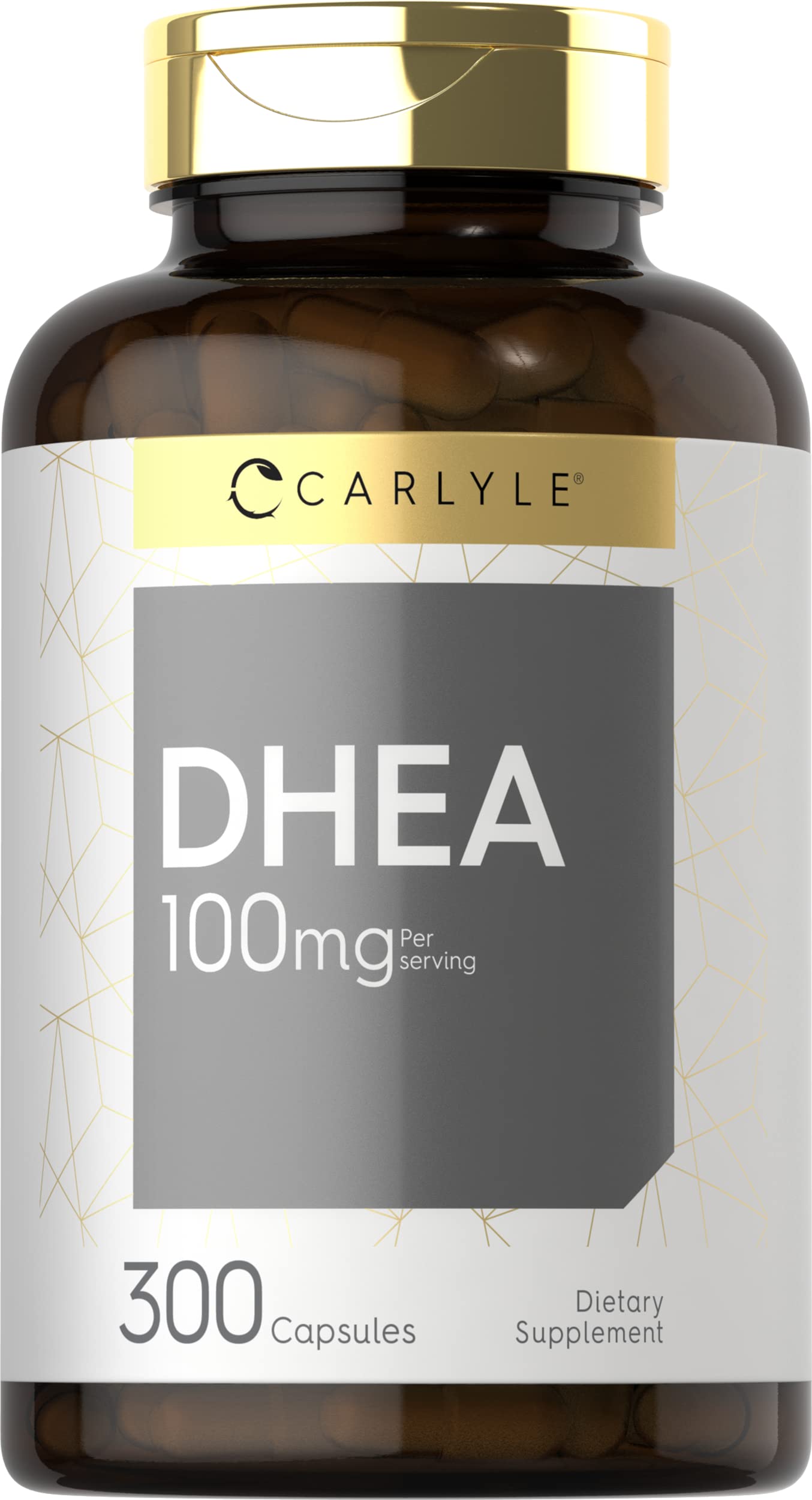 Carlyle DHEA 100mg, 300 Capsules – Non-GMO & Gluten Free (Women & Men)