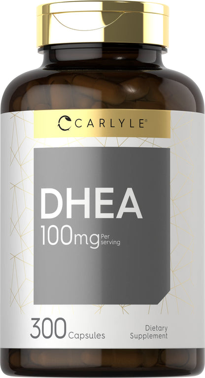 Carlyle DHEA 100mg, 300 Capsules – Non-GMO & Gluten Free (Women & Men)