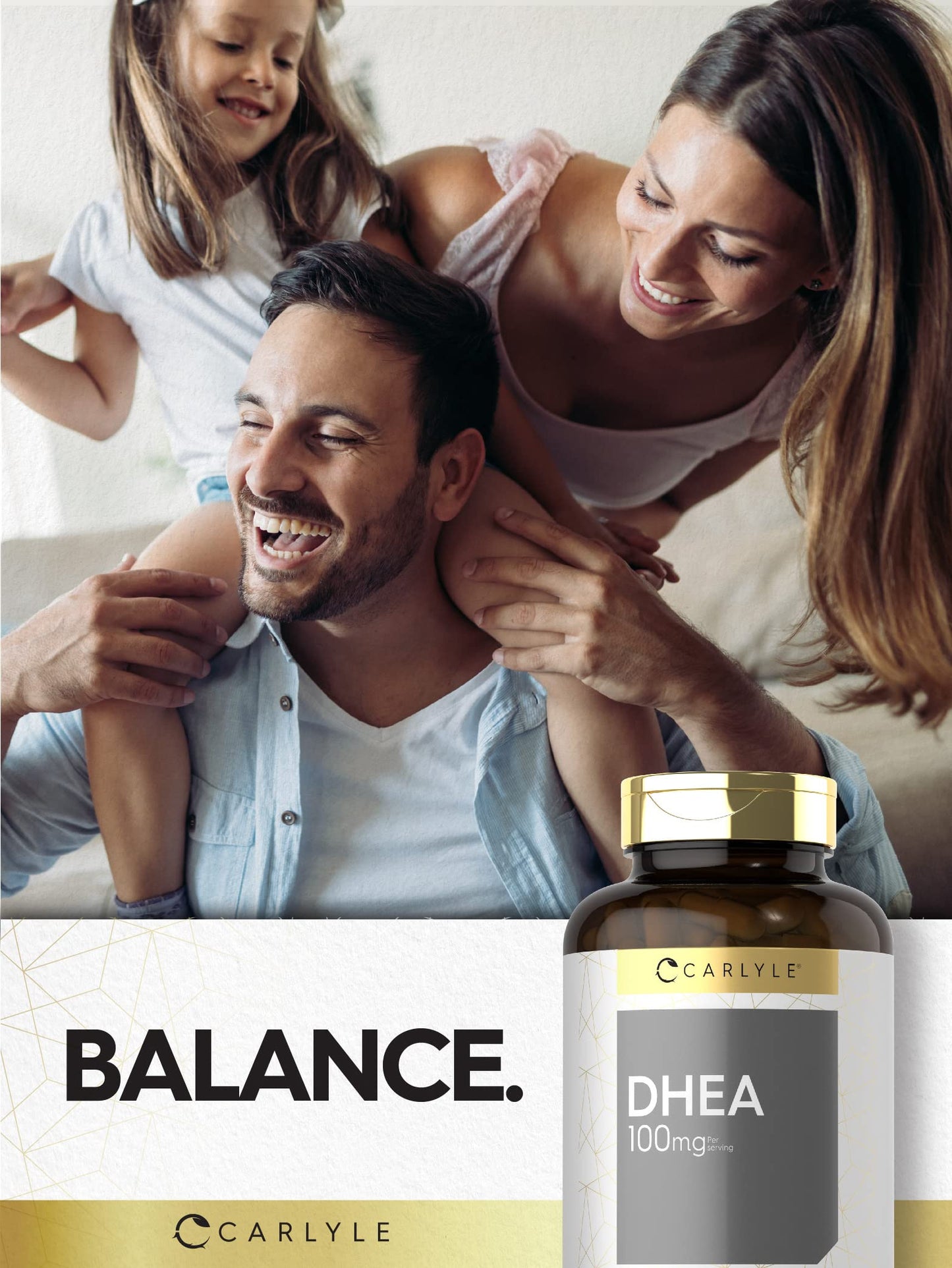 Carlyle DHEA 100mg, 300 Capsules – Non-GMO & Gluten Free (Women & Men)