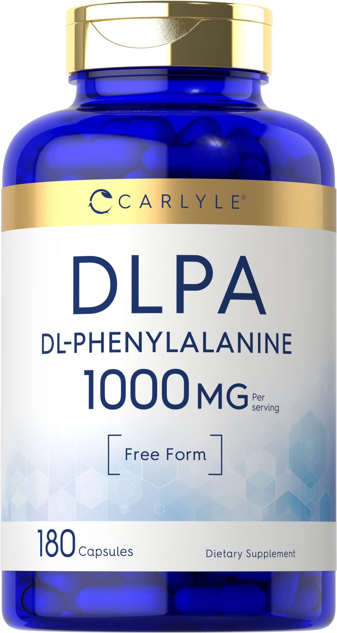 Carlyle DL-Phenylalanine 1000mg – 180 Capsules | Non-GMO & Gluten-Free DLPA Free-Form Supplement