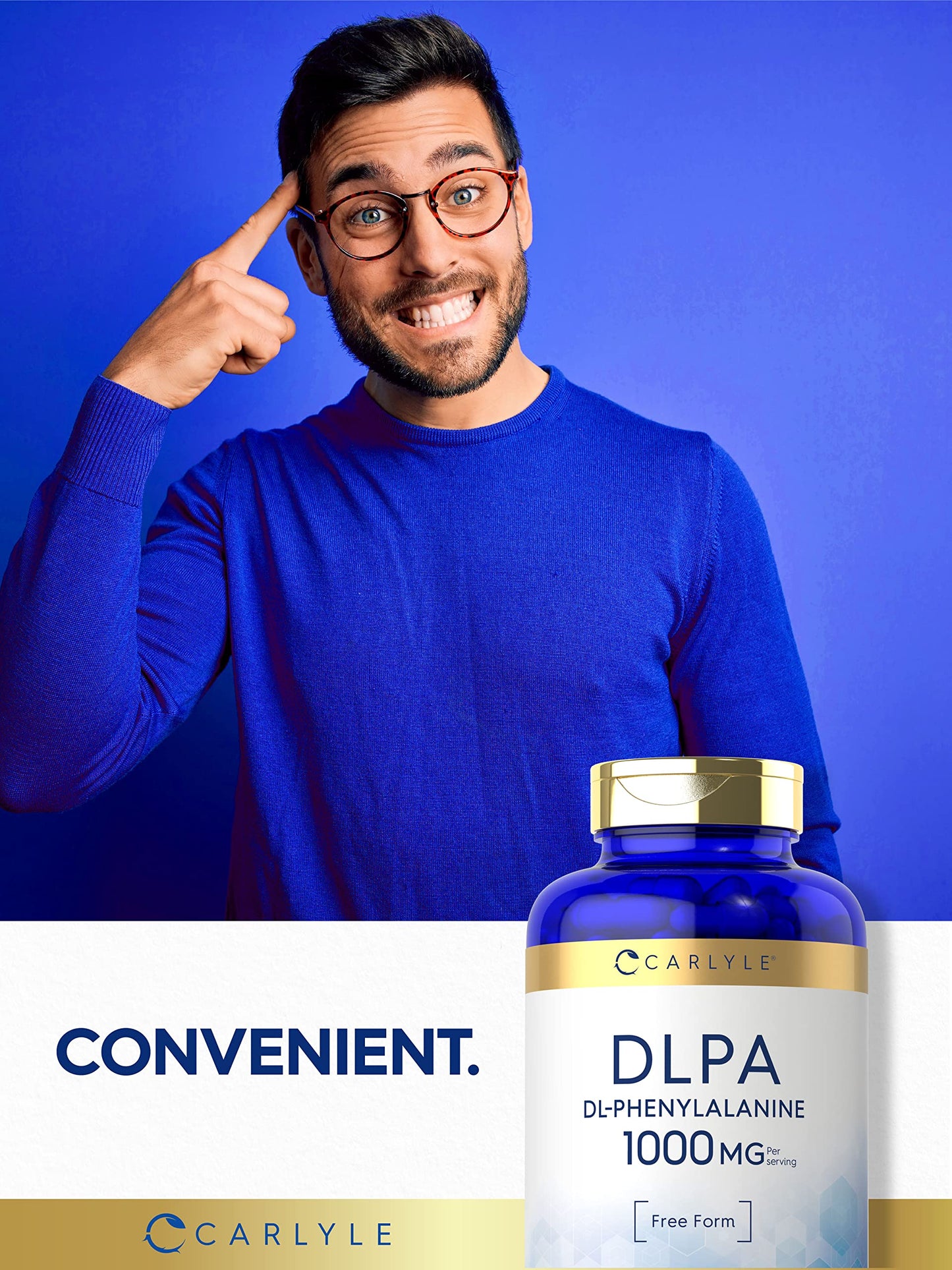 Carlyle DL-Phenylalanine 1000mg – 180 Capsules | Non-GMO & Gluten-Free DLPA Free-Form Supplement