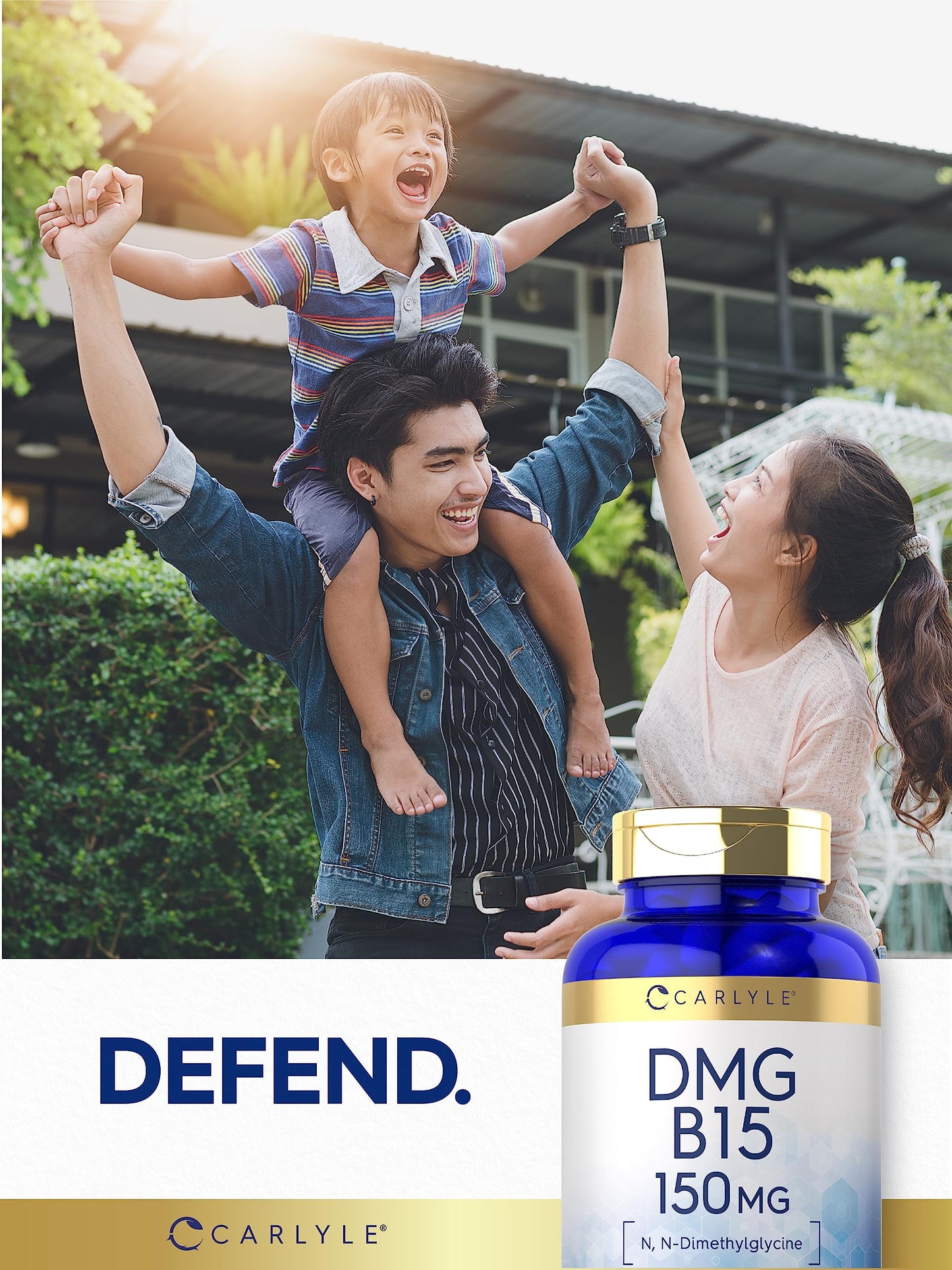 Carlyle DMG Supplement - 150 mg DMG, 180 Capsules | Non-GMO Gluten Free