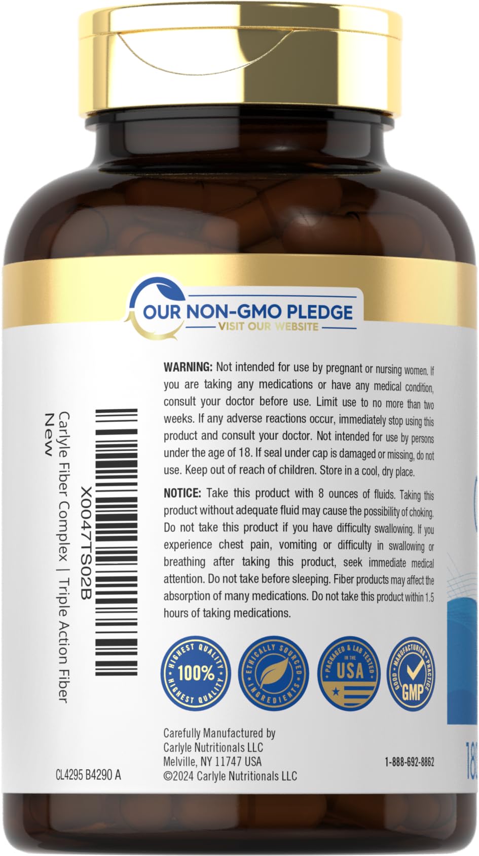 Carlyle Fiber Complex | 180 Capsules | Non-GMO Triple-Action Fiber