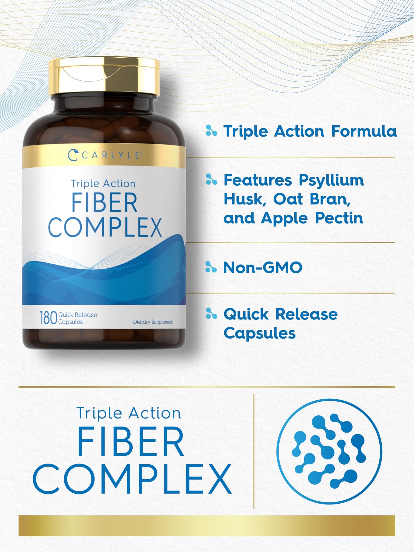 Carlyle Fiber Complex | 180 Capsules | Non-GMO Triple-Action Fiber
