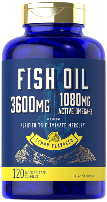 Carlyle Fish Oil 3600mg – 1080mg Omega-3, 120 Count, Non-GMO