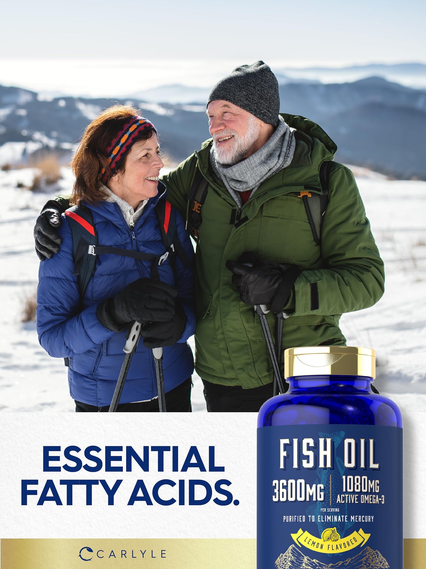 Carlyle Fish Oil 3600mg – 1080mg Omega-3, 120 Count, Non-GMO