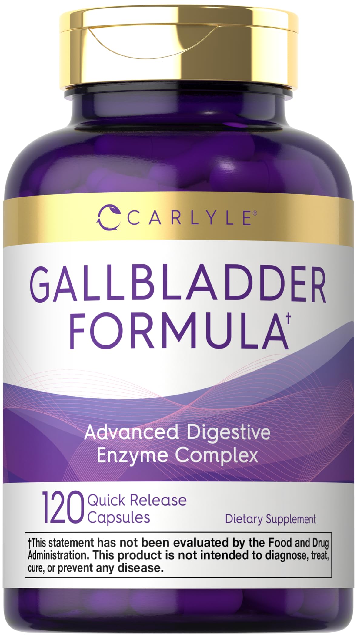 Carlyle Gallbladder Formula Supplement | 120 Capsules | Ox Bile Digestive Enzymes | Non-GMO & Gluten Free