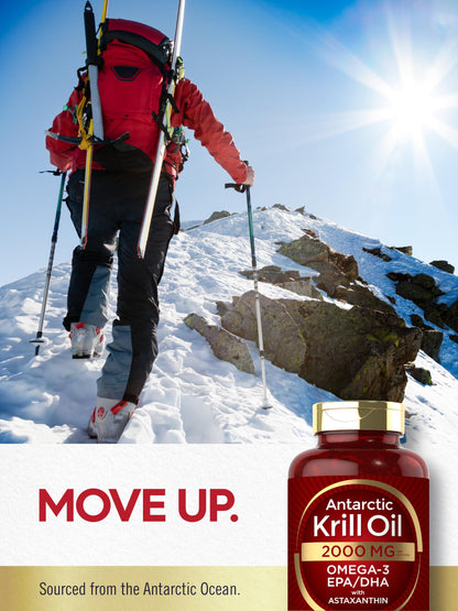 Carlyle Antarctic Krill Oil 2000 mg – 120 Softgels (Pack of 2) | Omega-3 EPA/DHA + Astaxanthin