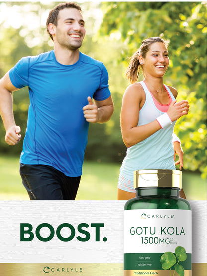 Carlyle Gotu Kola Capsules 1500mg - 180 Count | Non-GMO & Gluten Free