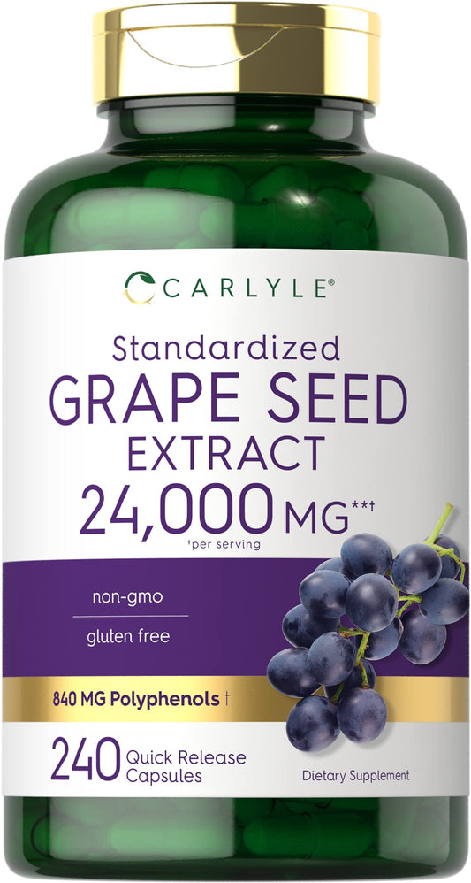 Carlyle Grape Seed Extract 24,000 mg Equivalent - 240 Capsules | Non-GMO, Gluten Free BritishVita | Premium UK Vitamins & Wellness Supplements