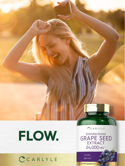 Carlyle Grape Seed Extract 24,000 mg Equivalent - 240 Capsules | Non-GMO, Gluten Free