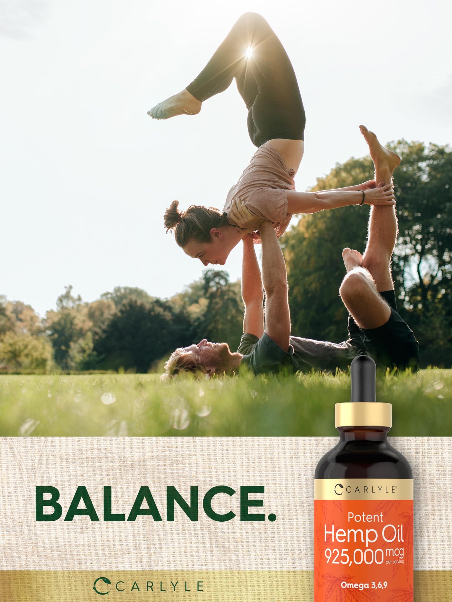 Carlyle Hemp Seed Oil 925,000 mcg | High Potency | Contains Omega 3,6,9 | Cold Pressed | Vegetarian, Non-GMO, Gluten Free