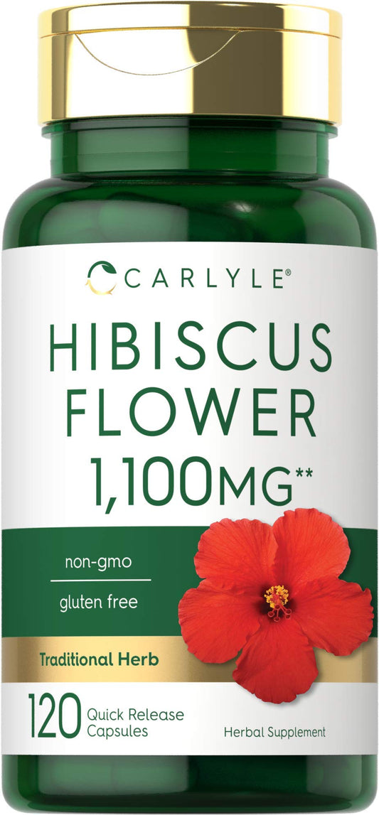 Carlyle Hibiscus Flower Extract 1100 mg | 120 Capsules | Non-GMO, Gluten Free BritishVita | Premium UK Vitamins & Wellness Supplements