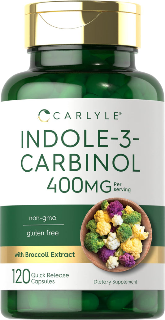 Carlyle Indole-3-Carbinol (I3C) 400mg | 120 Capsules | Advanced Formula with Broccoli Extract | Non-GMO, Gluten Free BritishVita | Premium UK Vitamins & Wellness Supplements