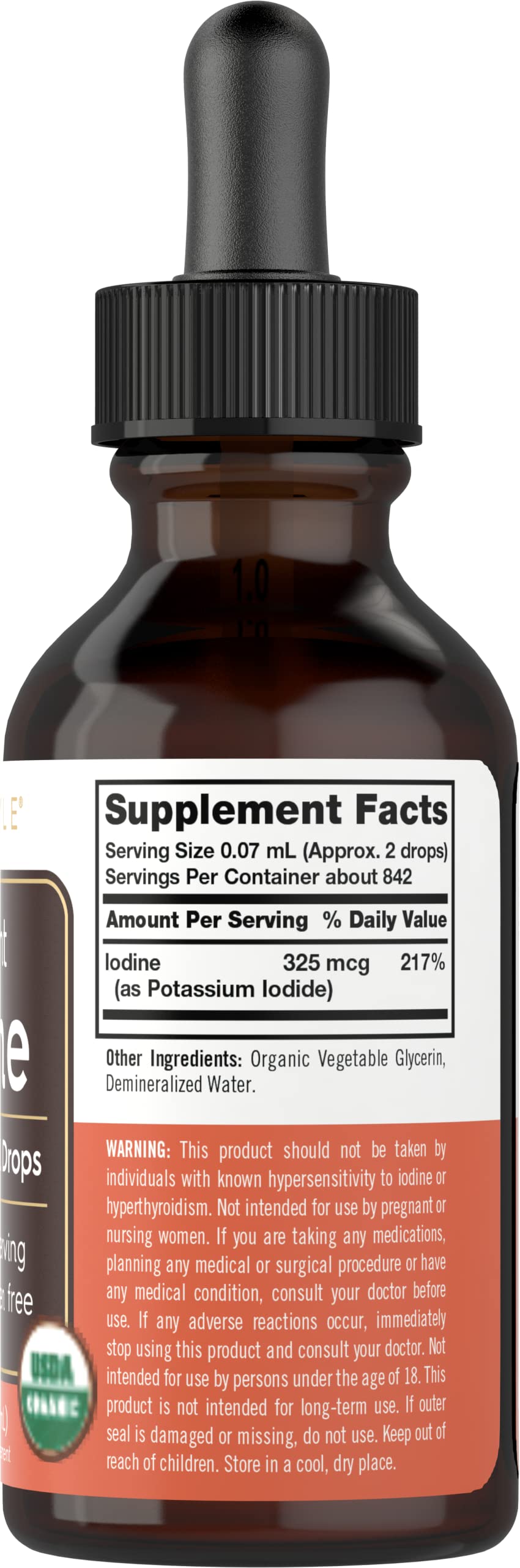 Carlyle Organic Nascent Iodine Liquid Drops – 2 fl oz – Vegan, Non-GMO, Gluten Free