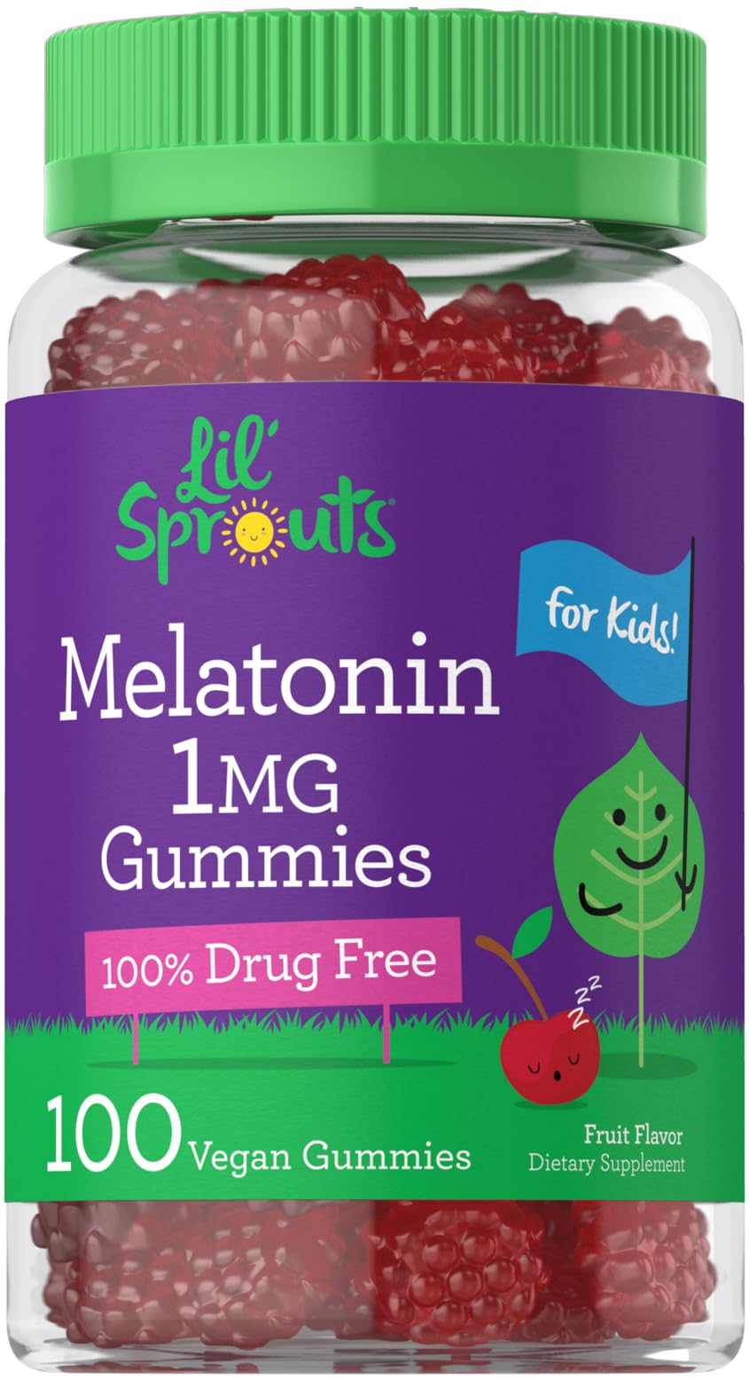 Carlyle Kids Melatonin Gummies 1 mg - 100 Count | Vegan, Non-GMO, Gluten Free | Lil Sprouts
