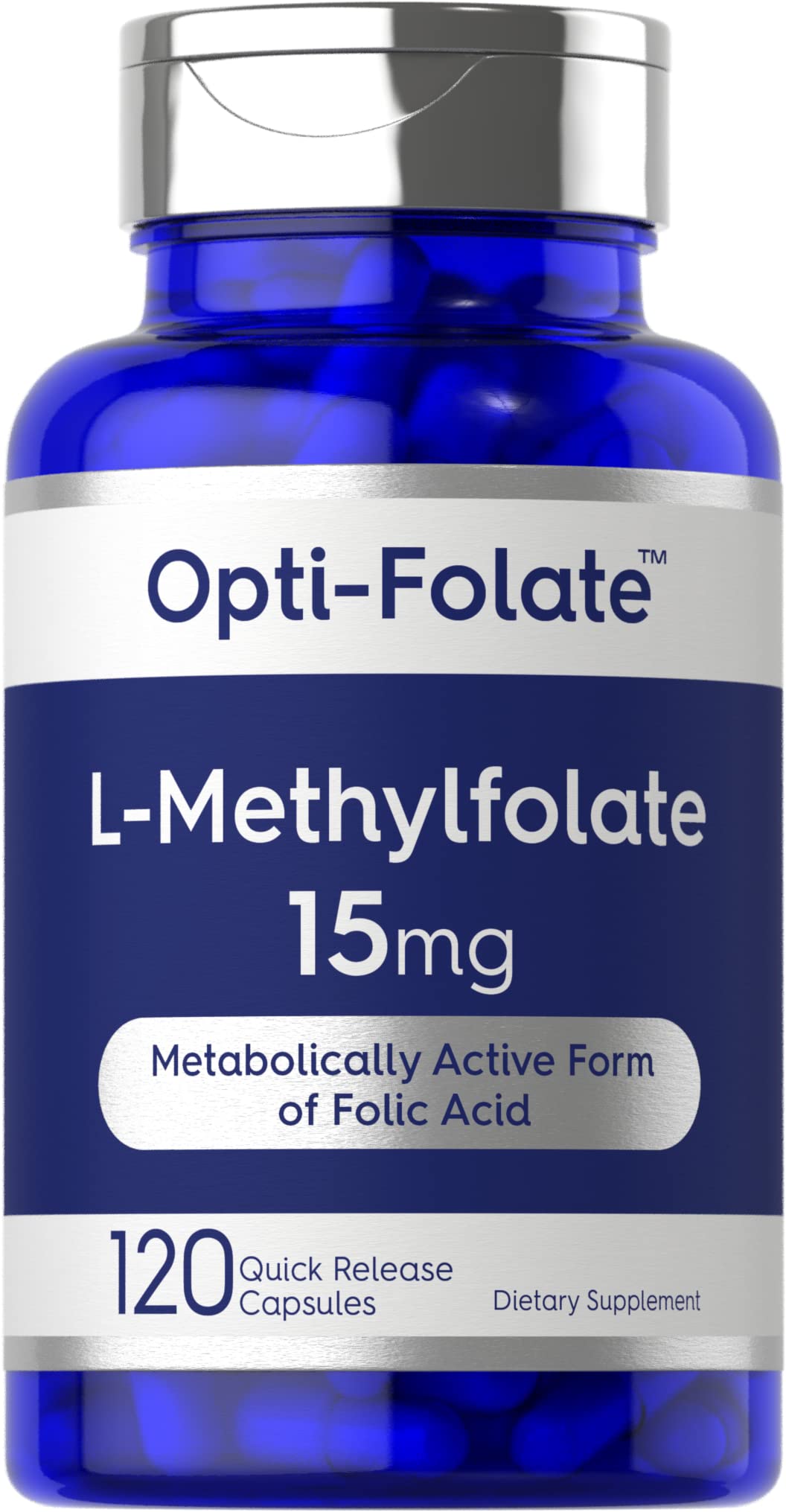 Carlyle L-Methylfolate 15mg - 120 Capsules | Non-GMO, Gluten Free | Opti-Folate