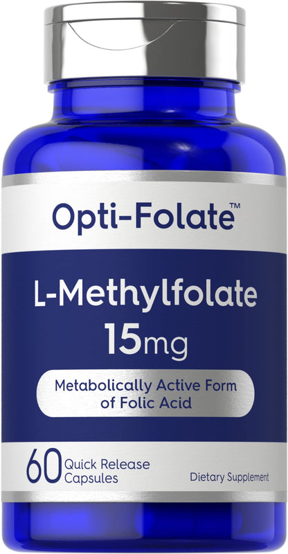Carlyle L-Methylfolate 15mg | 60 Capsules | 5-MTHF Max Potency | Non-GMO & Gluten Free | Opti-Folate