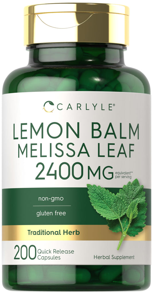 Carlyle Lemon Balm Capsules | 200 Count | Non-GMO and Gluten Free Formula | Melissa Leaf Traditional Herbal Supplement | Super Concentrated Extract BritishVita | Premium UK Vitamins & Wellness Supplements