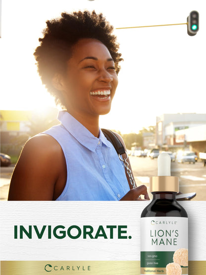 Carlyle Lions Mane Mushroom Supplement | 2 Fl Oz Liquid Extract Tincture | Vegetarian | Non-GMO & Gluten Free