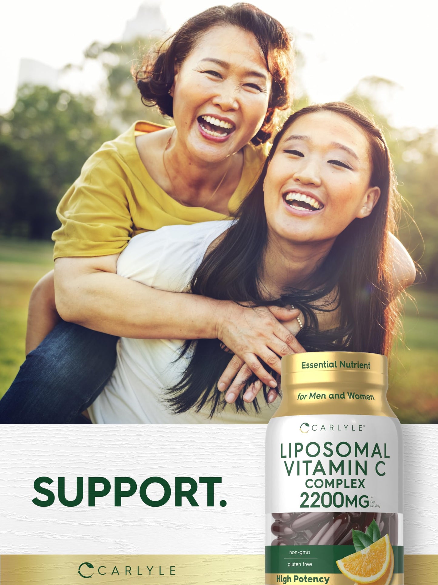 Carlyle Liposomal Vitamin C 2200mg - 90 Softgels | High Potency, Non-GMO & Gluten Free | Pack of 2