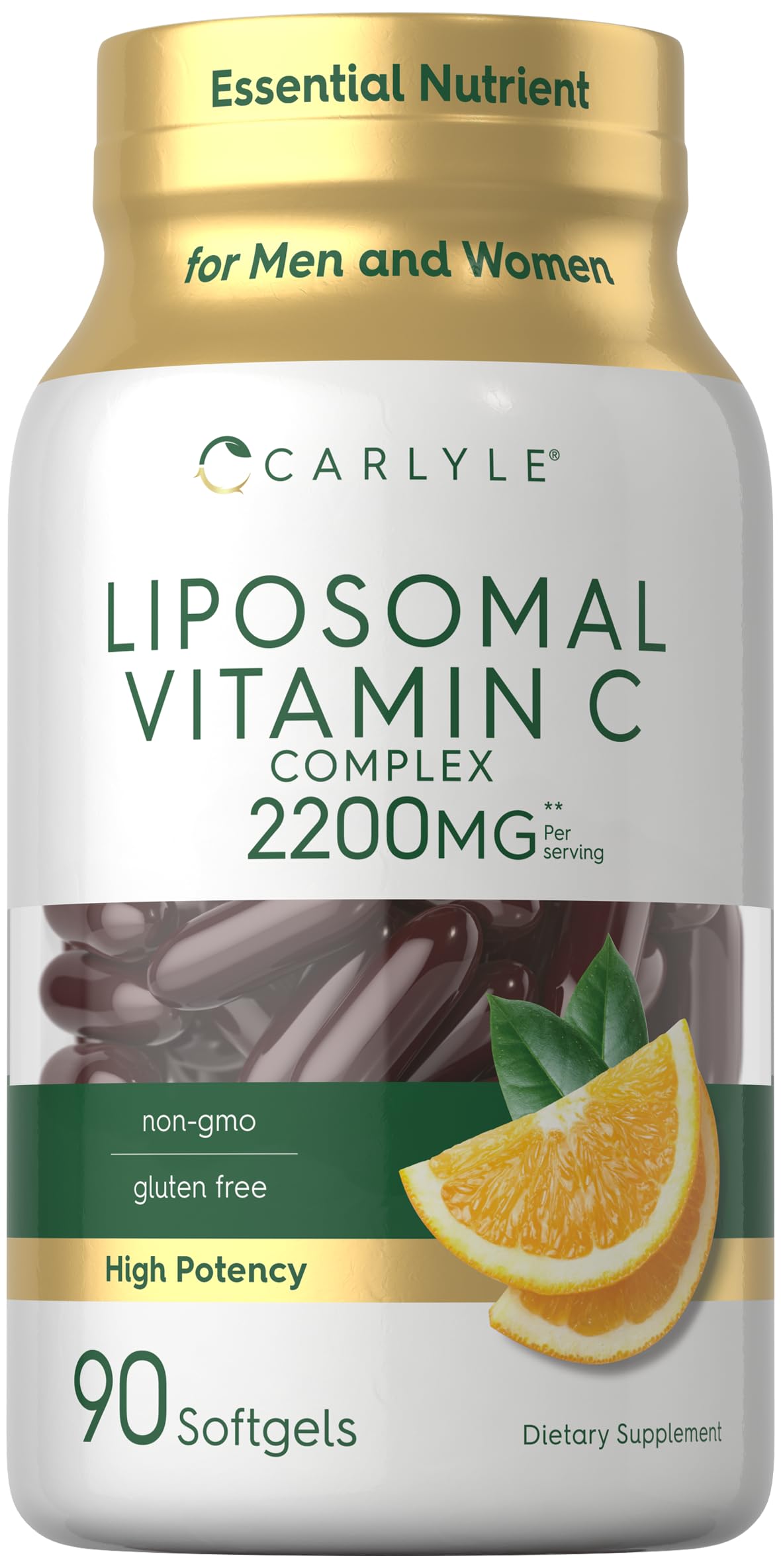 Carlyle Liposomal Vitamin C 2200mg – 90 Softgels | High Potency, Non-GMO, Gluten Free