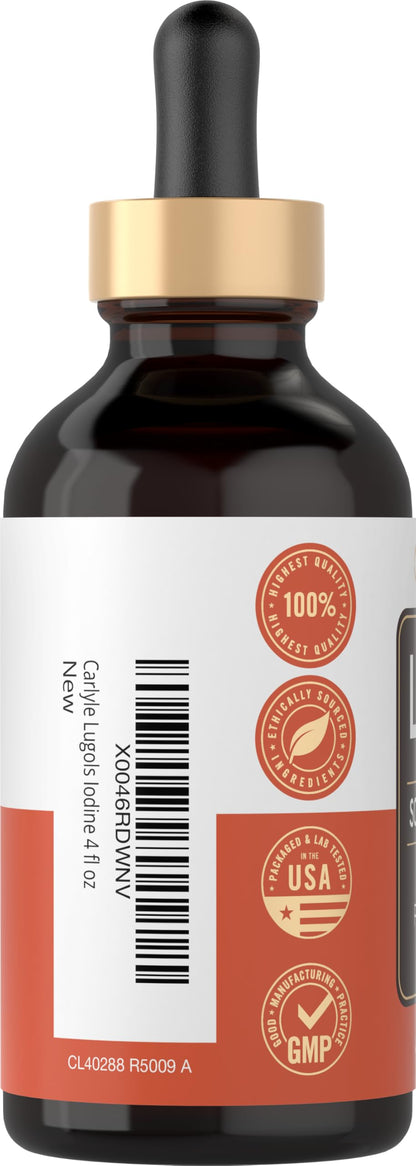 Carlyle Lugols Iodine 2% – 4 fl oz | Potassium Iodide & Iodine Solution Drops