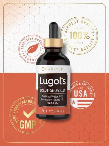 Carlyle Lugols Iodine 2% – 4 fl oz | Potassium Iodide & Iodine Solution Drops