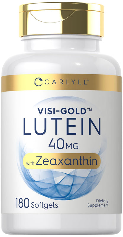 Carlyle Lutein & Zeaxanthin Supplement | 40 mg Lutein + 2 mg Zeaxanthin per Softgel | 180 Softgels | Visi-Gold | Eye Health Vitamins | Non-GMO & Gluten Free