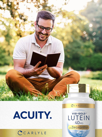 Carlyle Lutein & Zeaxanthin Supplement | 40 mg Lutein + 2 mg Zeaxanthin per Softgel | 180 Softgels | Visi-Gold | Eye Health Vitamins | Non-GMO & Gluten Free