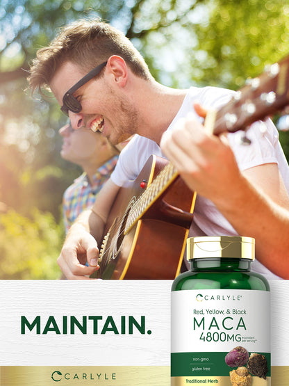 Carlyle Maca Root Capsules for Women & Men – 4800 mg High Potency, 180 Count