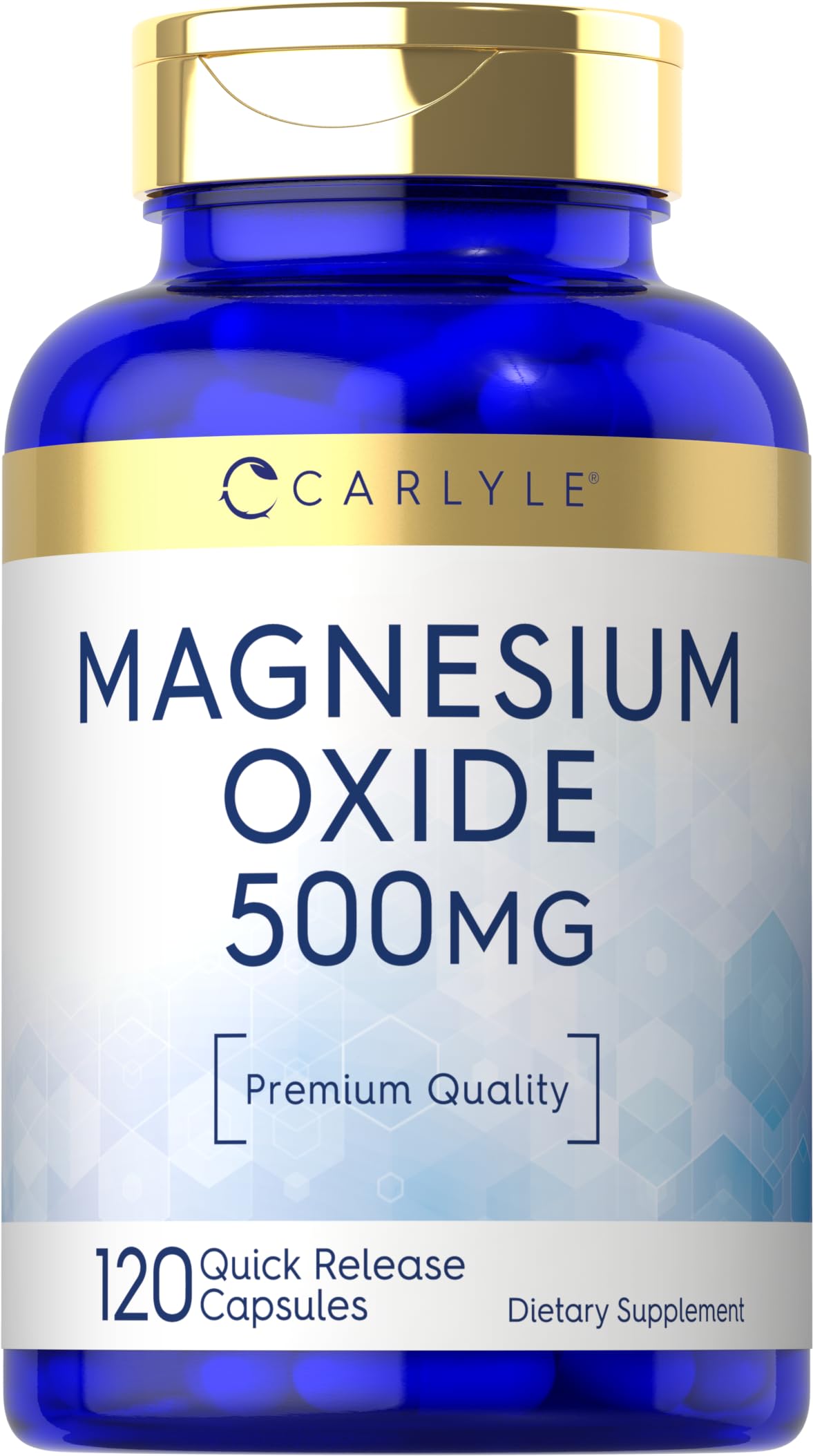 Carlyle Magnesium Oxide 500mg - 120 Capsules | Non-GMO & Gluten Free